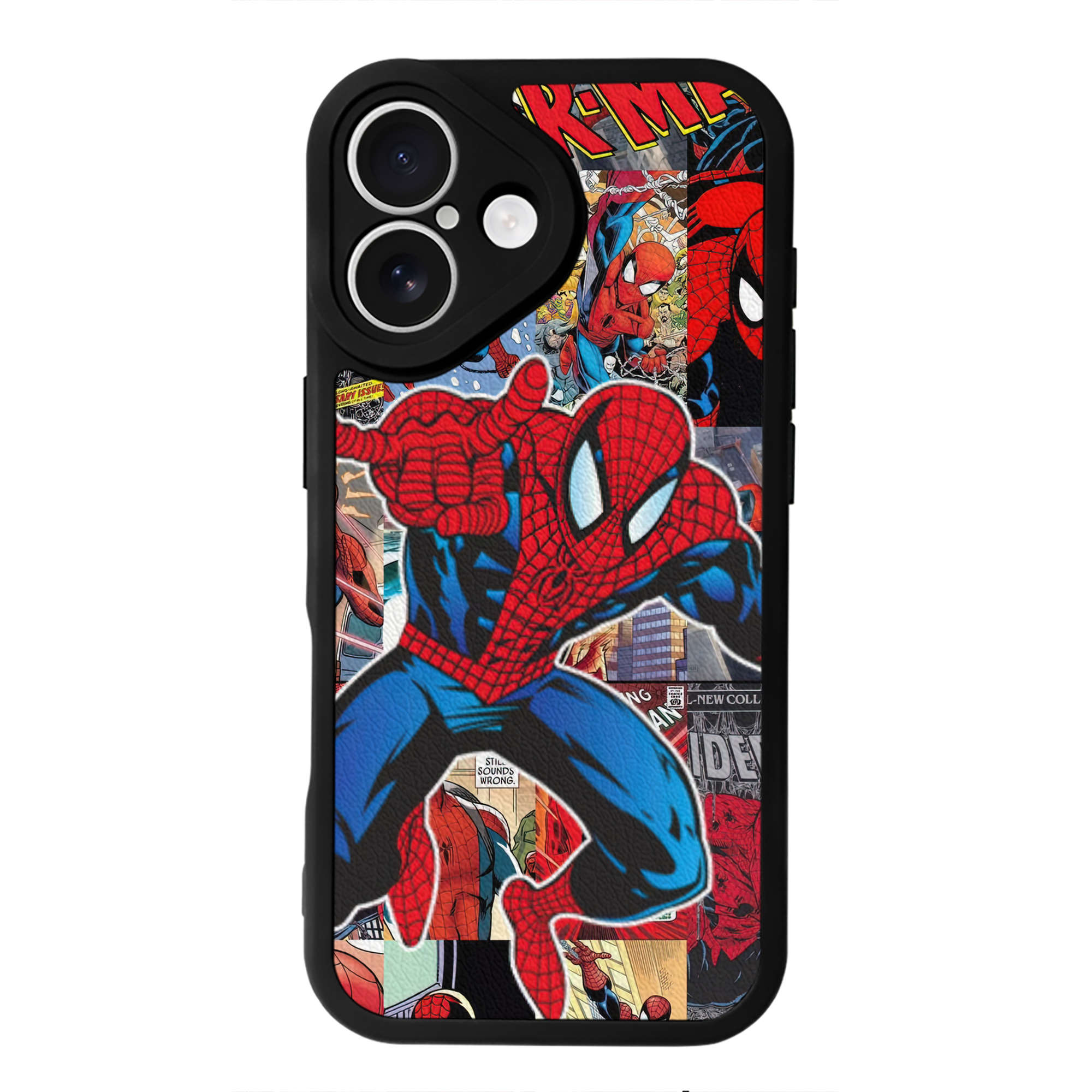 Spider Man スパイダーマン 【iPhone 16シリーズ対応】シリコンスマホケース（レザー調） 材質：シリコン